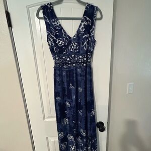 H&M Blue and White Maxi Dress